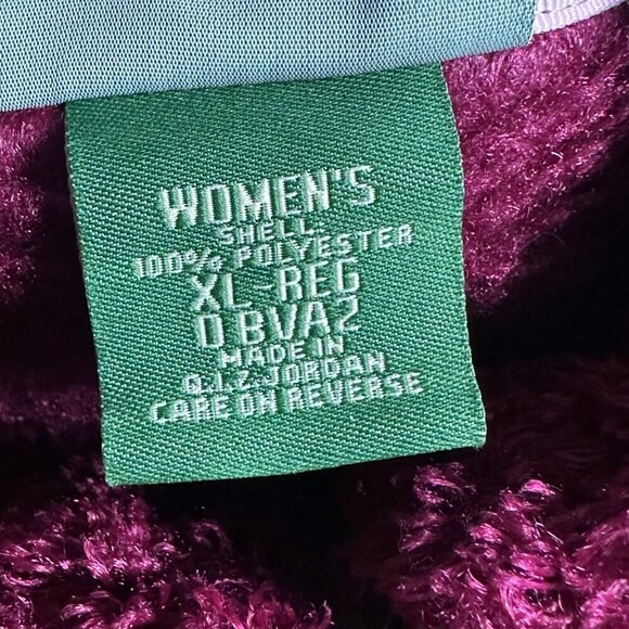 L.L. Bean Vest Full Zip Plush Burgundy Women's Size XL Zippered Pockets Casual - Picture 8 of 11